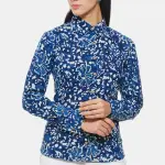 Indigo Hand block printed Shirt in floral design
