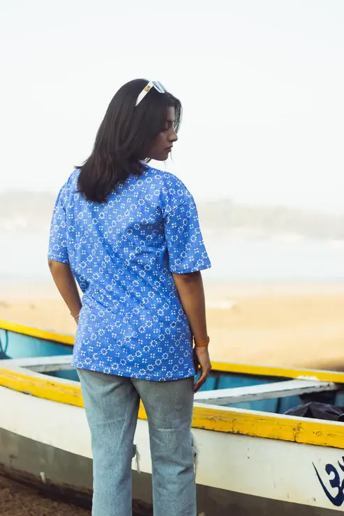 100% Cotton Hand Block Printed Boyfriend T-shirt