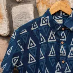 Indigo Hand Block Printed Shirt